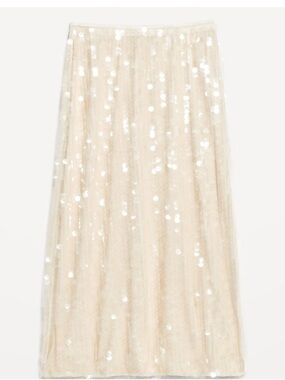 Sequined Cream Midi Skirt - Women XS